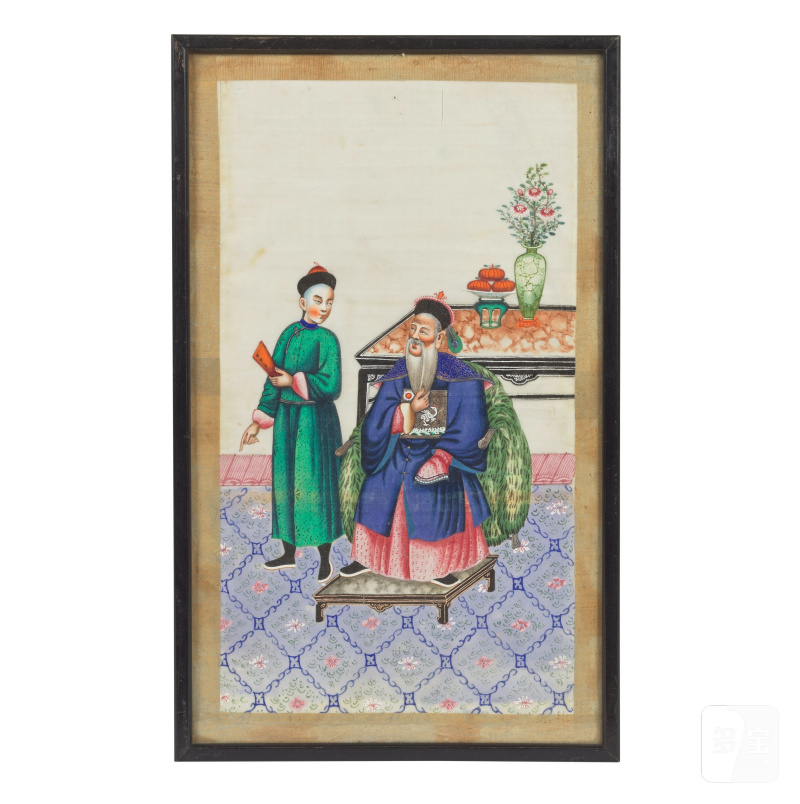 中國畫家 十九世紀 室内人物一組十二幅 水粉紙本 鏡框 | CHINESE ARTIST (19TH CENTURY) - 图10